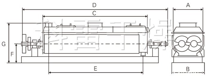 空心桨叶干燥机结构示意图